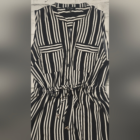 Lily Morgan Sleeveless Black & White Striped Lughtweight Dress– Size XL - Picture 5 of 13